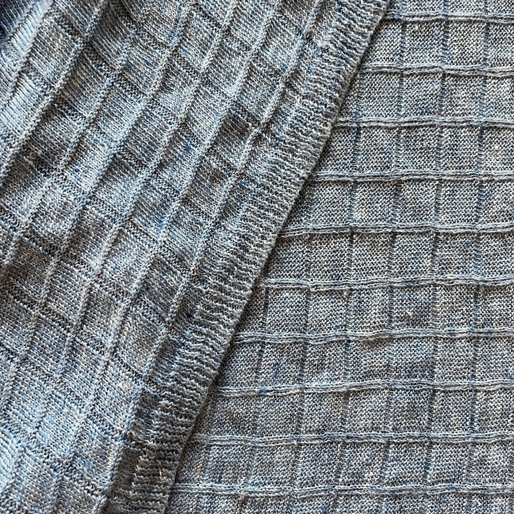 Eileen Fisher light blue linen open summer cardigan sweater scandi girl drapey L - Picture 3 of 8